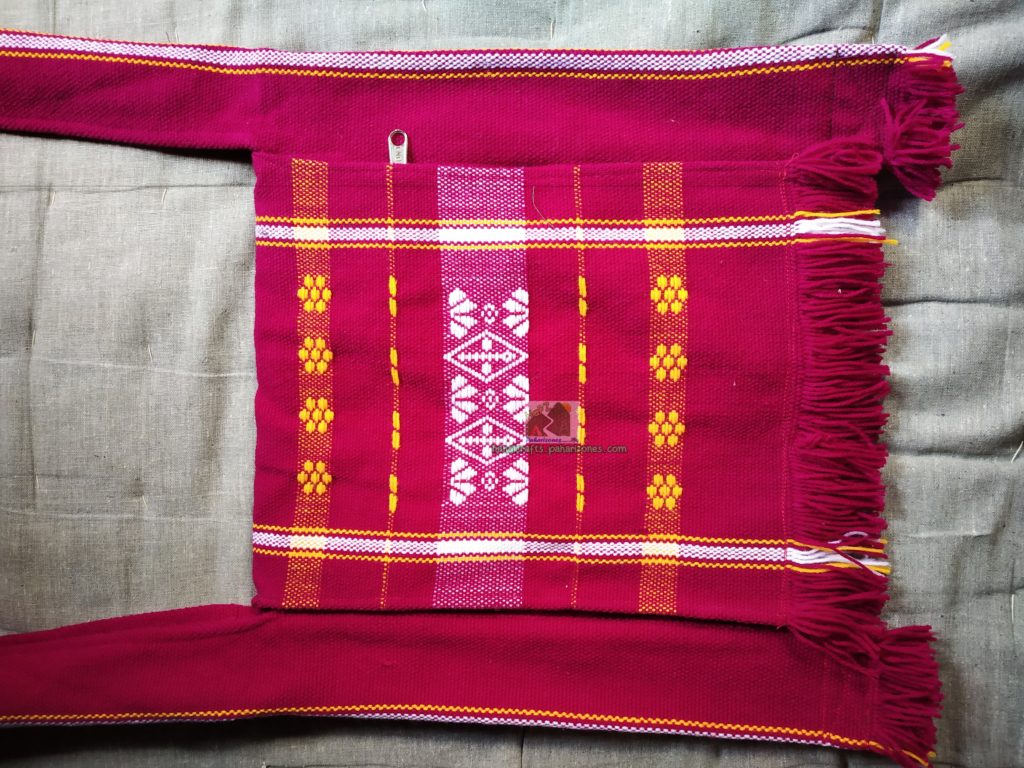 Maroon - Handcrafted Fabric Jhola Bag 02